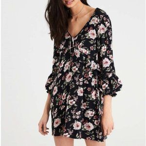 NEW American Eagle Boho Ruffle Moody Floral Dress